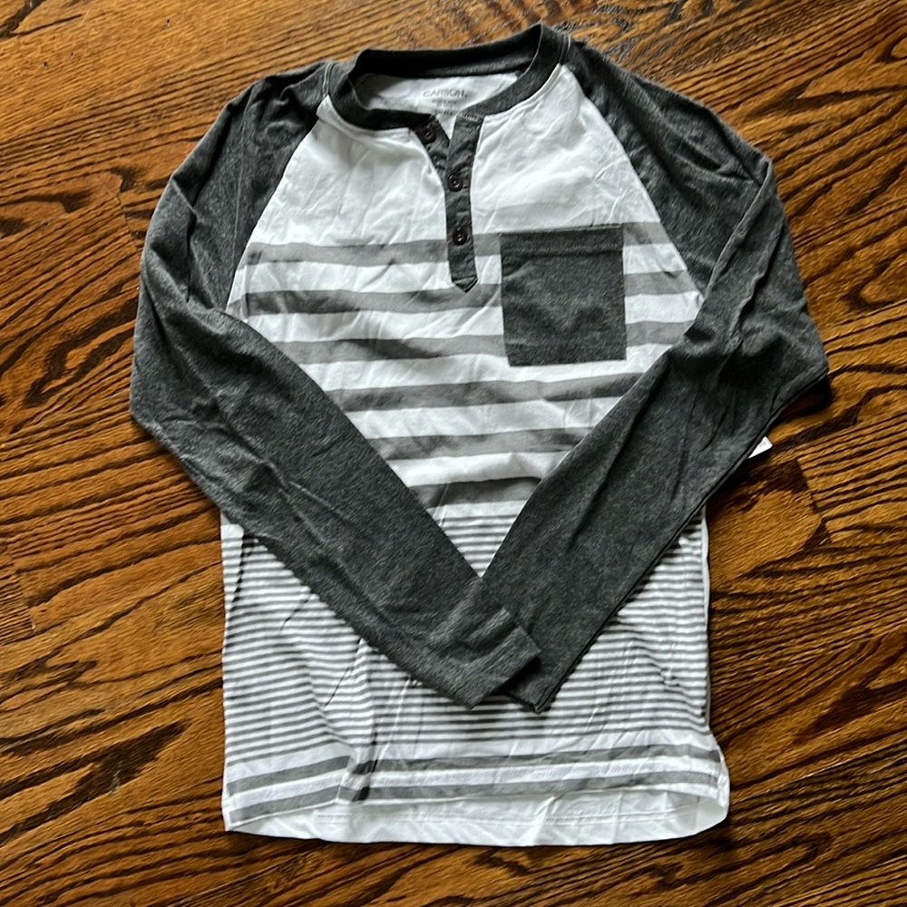NWT Gray and white striped shirt